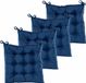 Anna's Collection Coussin de chaise matelassé - 6x - bleu foncé - 38 x 38 cm