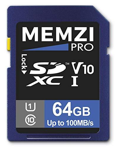 MEMZI PRO 64GB 100MB/s UHS-I U1 V10 Klasse 10 SDXC Geheugenkaart voor Canon EOS R, RP, M100, M50, M10, M6, M5, M3, M SLR Digitale Camera's