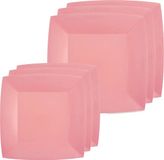 Santex set de assiettes de fête/anniversaire - 40x pièces - rose - 18 cm et 23 cm