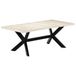Maison Exclusive Table de salle à manger exclusive, blanche, dimensions 200 x 100 x 75 cm, en bois massif de manguier
