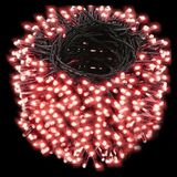 Laagspannings-led-lichtsnoer, 400 leds, 3 m + 20 m, 5 cm tussen leds, groen-zwarte kabel, 8 knippermodi, IP44, ideaal voor decoraties.