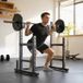 Support pour disques de musculation à 2 niveaux, en acier, supportant jusqu'à 300 kg pour barres, noir.