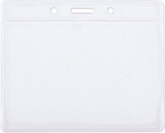 6x Badgehouder horizontaal - 10x8,5 cm - Transparant - Plastic