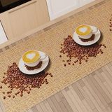 PETTI Artigiani Italiani - Keukentapijt, loper voor keuken, antislip en wasbaar, 52 x 140 cm, design koffie 2, 100% Made in Italy