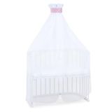 babybay Muggenbescherming en hemel piqué met band geschikt voor alle modellen tot 96 cm lengte, bessen sterren wit