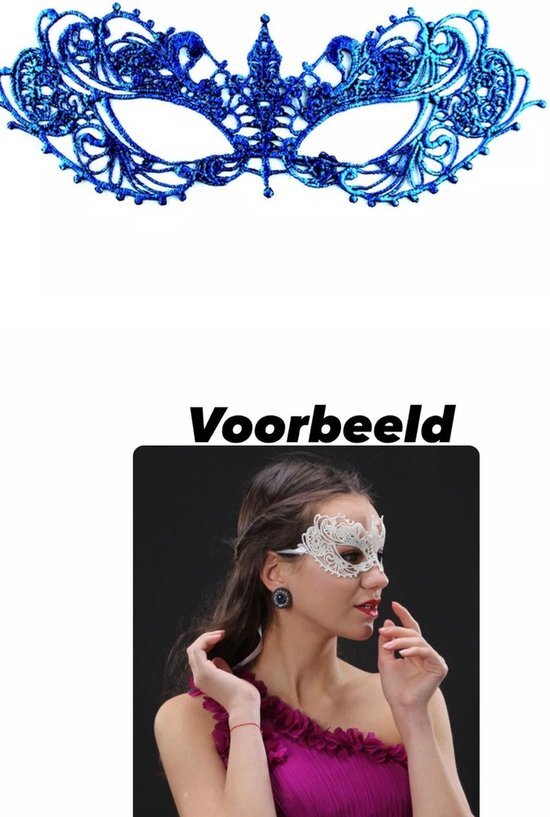 Akyol Kant Masker blauw – Carnaval - Halloween Masker - spin masker - masker spin - venetie masker - masker voor bal - gala masker - festival masker - masker – carnaval - kantmasker vrouwen - klassenfeest - Bal masker - Party Maskers - carnaval