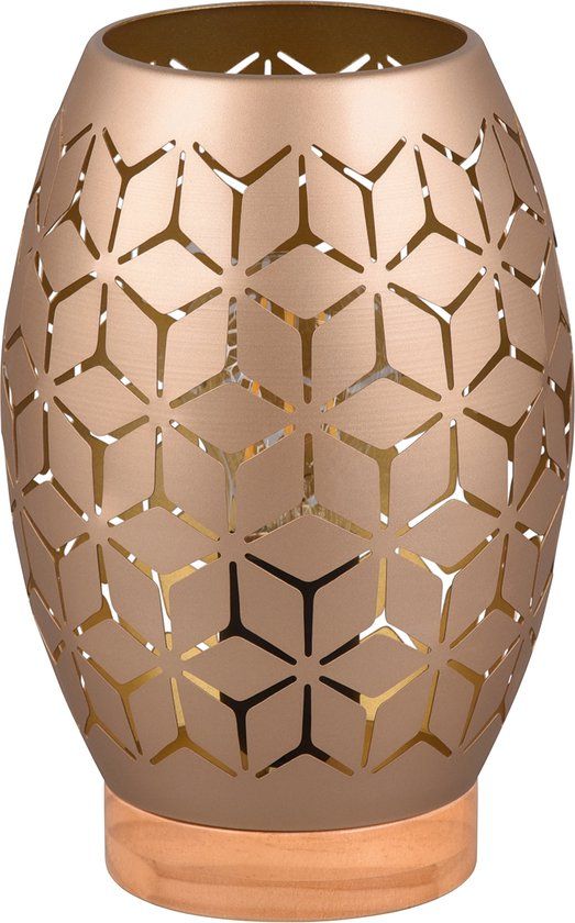 BES LED Trion Dabi Tafellamp - E27 - Rond - Coffee - 15cm