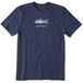Life is Good T-shirt van zacht katoen met korte mouwen en grafische print van visser voor heren, donkerblauw, S
