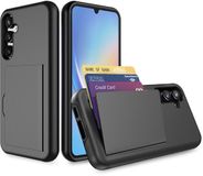 Smartphonica Telefoonhoesje Geschikt voor Samsung Galaxy A34 sterk TPU met pasjeshouder - Zwart