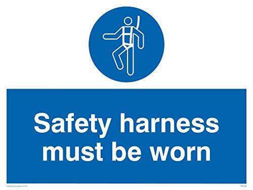 Viking Signs Viking Signs MP298-A3L-1M "Safety Harness Must Worn" Sign, 1 mm Semi-Rigid Kunststof, 300 mm H x 400 mm W