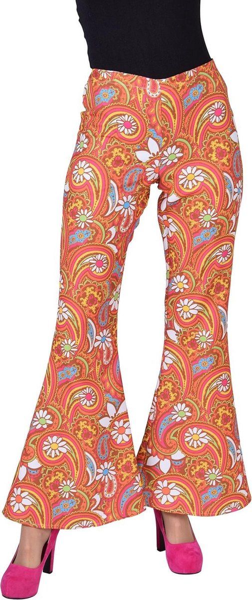 Magic design Hippiebroek Paisley Dames Oranje/bruin Maat M