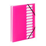 Viquel - A4 documentenmap met 12 vakken - Uitbreidbare bureau-organizer - A4 documentenmap met indexen - elastische sluiting - FEEL'EASY serie - roze