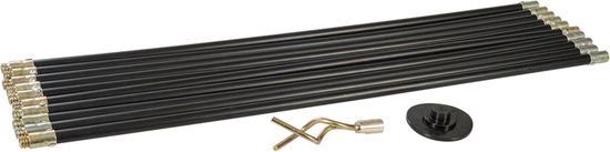 Silverline 12-delige rioolontstopper set - flexibel polypropyleen - met waterdichte opbergzak