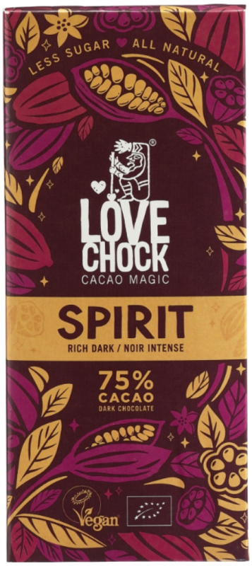 Lovechock Spirit vegan pure chocolade 70gr