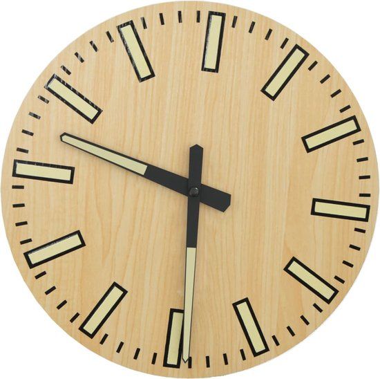 vidaXL Wandklok - met lichtgevende wijzerplaat - Ø30 cm - geel