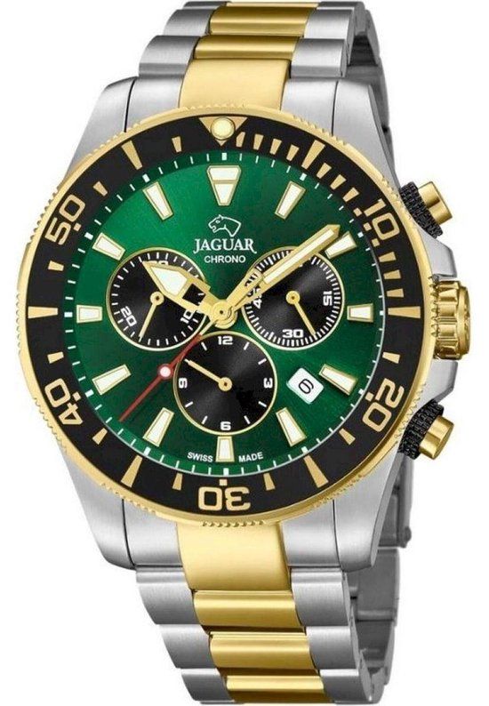 Jaguar Herenhorloge J862/3 - Polshorloge - Saffierglas - Stalen band - 44mm - 20 ATM