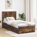 vidaXL Bedframe met opbergruimte en hoofdbord met lade Gerookt eiken