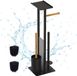 Merkloos Relaxdays Toiletbutler - 65 cm - met reserverolhouder - plankje - zwart