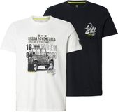 Jan Vanderstorm heren T-shirts, Set Van 2 - 80/82 - wit - Plus Size