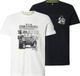 Jan Vanderstorm heren T-shirts, Set Van 2 - 80/82 - wit - Plus Size