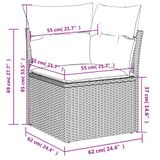 vidaXL 6-delige Loungeset met kussens, polyrattan, zwart