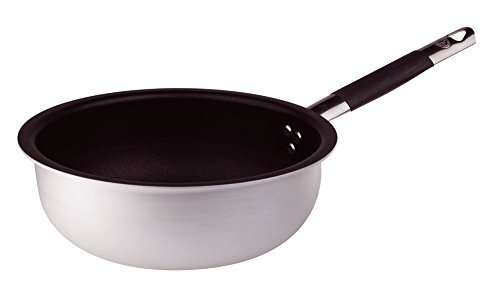 Pentole Agnelli ALSC111BMSC32 Aluminium Teflon Platina Saute Pan 3-5 Mm. met Cool Handle, Diameter 32 cm, Zilver