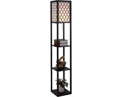 NiceGoodz Vloerlamp - Staande lamp - Stalamp - Met opbergruimte - 26L x 26B x 160H cm - Zwart