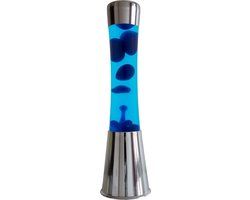 Fisura Lavalamp Zilver Met Blauwe Vloeistof En Navy Lava