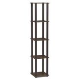 Furinno Besi 4-Tier industriële multifunctionele plank display rack met metalen frame, walnoot inham