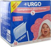Urgo Tampons absorbants doux 7,5 cm x 7,5 cm 50 sachets de 2 tampons