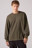 Levi's T-shirt à manches longues graphique authentique - Hommes - M - Marron / Artie Jacquard Stripe Coffee