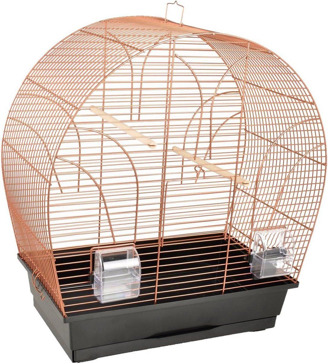 FLAMINGO Vogelkooi Saga Zwart/Koper - 51 x 28 x 55 cm