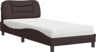 vidaXL Lit avec matelas "Hvar" tissu marron foncé 90x200 cm