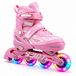 Suotu Patins à roulettes réglables - Patins à roulettes pour filles et garçons - Taille : EUR 28-31 - roues lumineuses - S79 - Rose