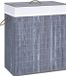vidaXL Wasmand met 2 vakken 100 L bamboe grijs