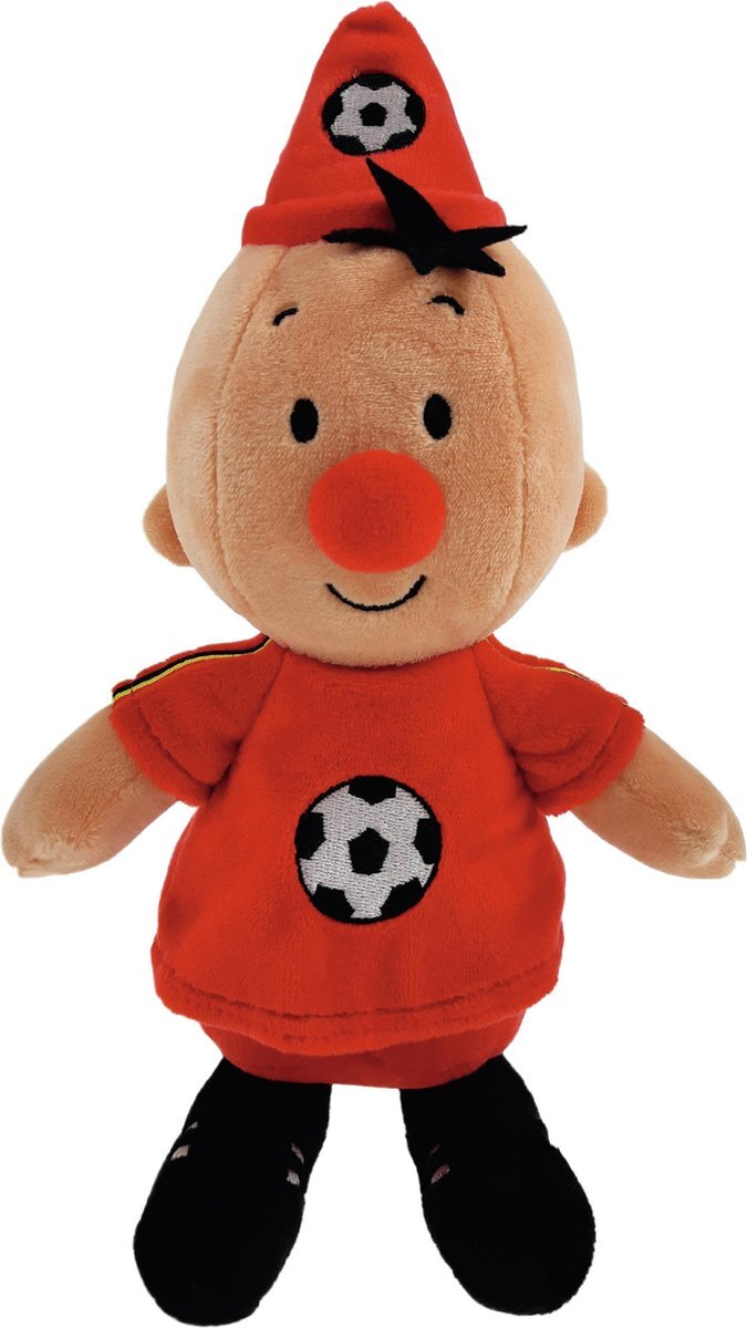 Bumba pluche knuffel - voetballer België - 20 cm - Rood