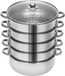 Inox four à vapeur pour bœuf - Cuiseur vapeur 5 couches - 26/28/30 cm - Grande capacité - Gris foncé
