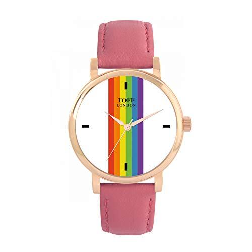 Toff London Pride Lineair horloge met witte stokken