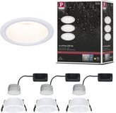 Paulmann Lampe encastrée LED 3-Step-Dim Cole Coin Set de 3 IP44 rond 88 mm 3x6W 3x470lm 2700K Blanc