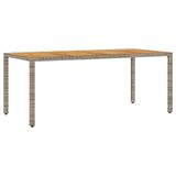 Syfax Tuintafel met acaciahouten blad 190x90x75 cm poly rattan grijs