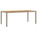 Syfax Tuintafel met acaciahouten blad 190x90x75 cm poly rattan grijs