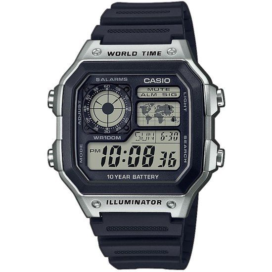 Casio AE-1200WH-1CVEF Horloge - Kunststof - Zwart - Ø 40 mm