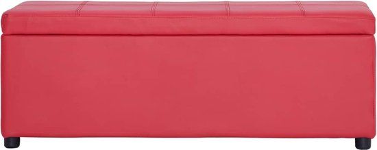 vidaXL Bankje met opbergvak 116 cm kunstleer rood