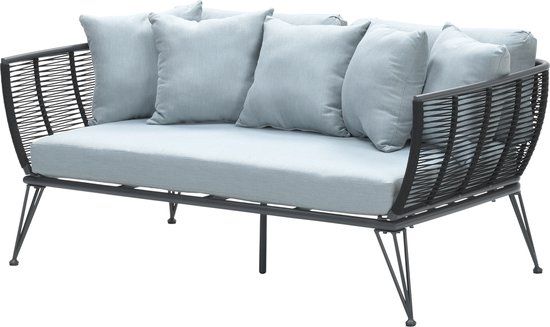 Garden Impressions Melissa Lounge Bank - Rope - Dark Grey/Black/Mint Grey