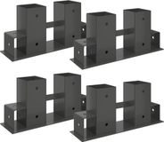 vidaXL - Aide au stockage du bois - 4 - pièces - Anthracite - 34 - x - 10 - x - 15 - cm - Acier