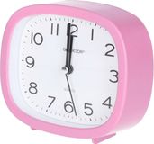 Giftdecor Wekker/alarmklok Good Morning - roze - kunststof - 12 x 10 cm - staand - rond - batterij voeding