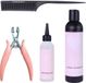hair2heart Bonding Remover Set - Grote set pour le retrait des extensions à bonding, 100 ml de dissolvant, 200 ml de shampooing, pince à bonding et peigne à queue