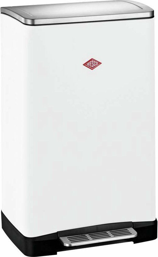 Wesco Big Double Pedaalemmer - 36 liter - 2 vakken - Mat Wit - 2x 18 Liter