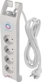 EMOS P54212 4-delige stekkerdoos met overspanningsbeveiliging, 2 m kabel met schakelaar en led-display, geaard meervoudig stopcontact, 900 J, afvoerstroom 15000 A