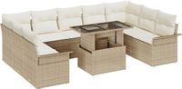 vidaXL Salon de jardin 10 pcs Beige Polyrotin
